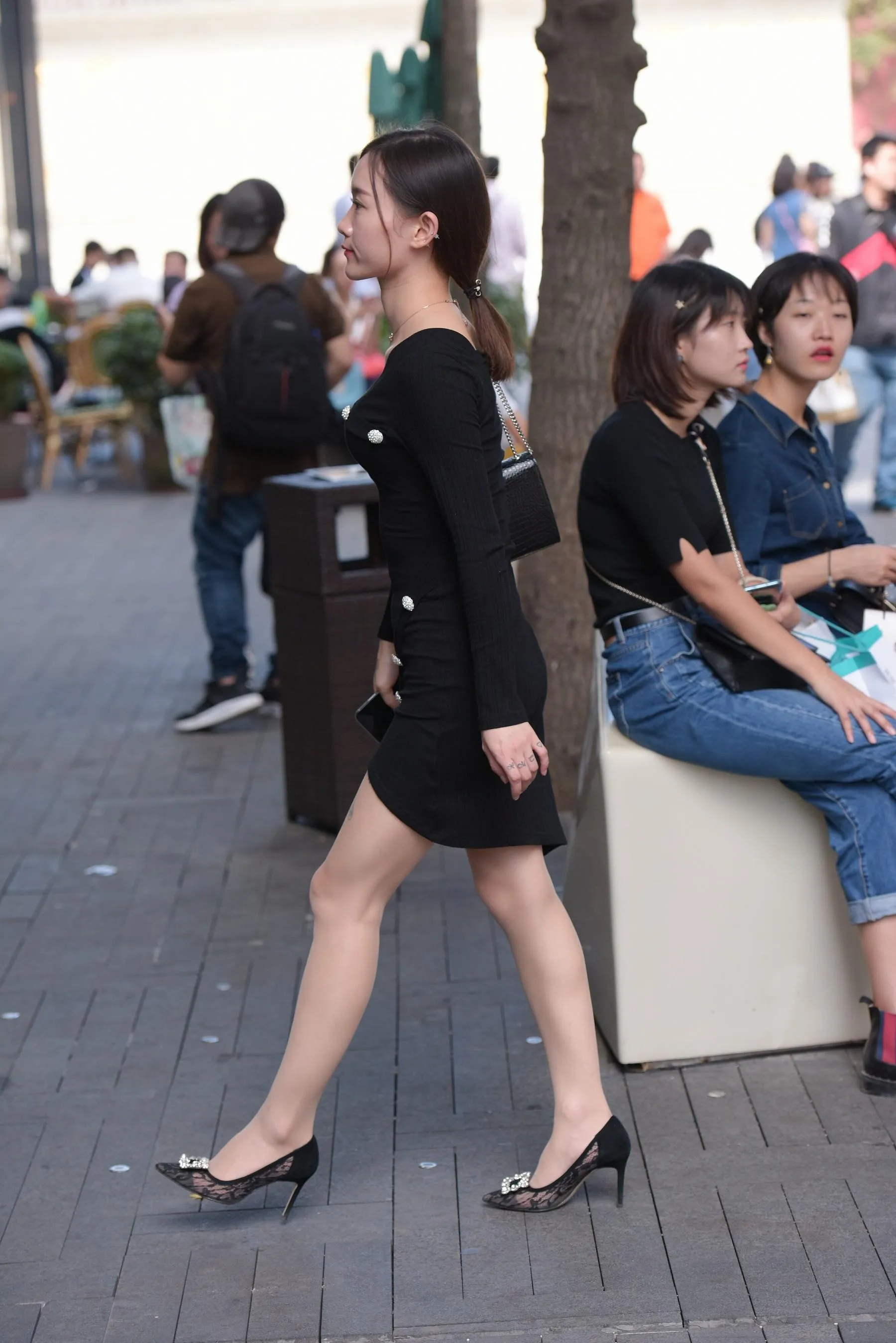 魔镜街拍 NO.163 街拍黑色连衣裙小姐姐 [184P]插图1